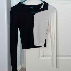 black and white long sleeve